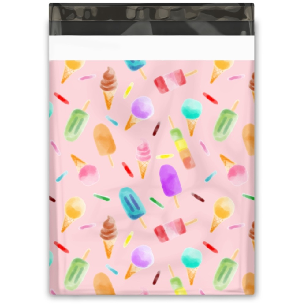 25 10X13 Poly Mailers, Ice Cream , Shipping Envelopes, PRICE IS FIRM - Picture 3 of 6